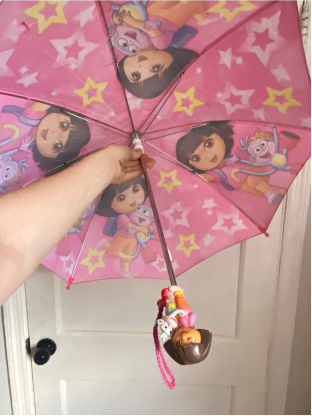 Vintage Dora the Explorer Umbrella Boots Pink Character Y2K Nickelodeon Kids